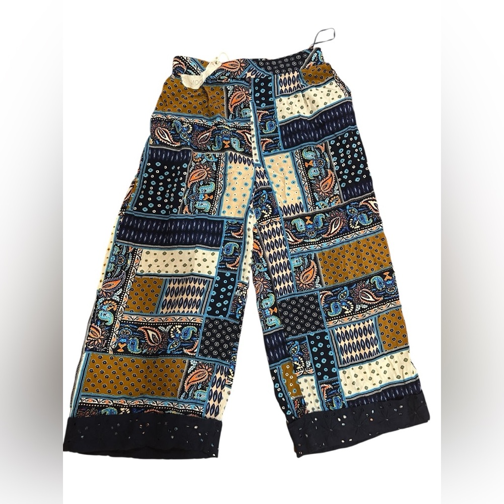 Patchwork Wide Leg Pants